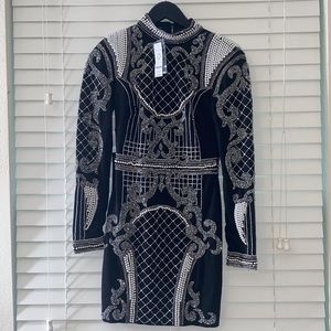 Balmain inspired long sleeve dress.